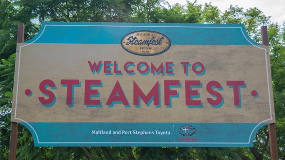 Steamfest signage at Maitland train station